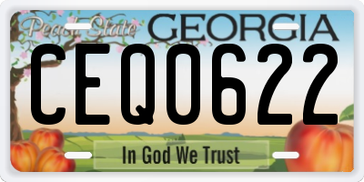 GA license plate CEQ0622