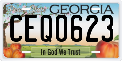 GA license plate CEQ0623