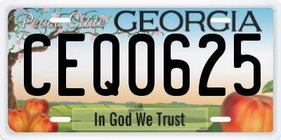 GA license plate CEQ0625