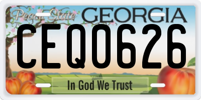 GA license plate CEQ0626