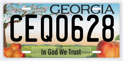 GA license plate CEQ0628