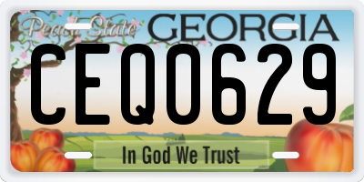 GA license plate CEQ0629