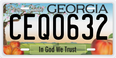 GA license plate CEQ0632