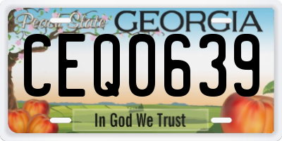 GA license plate CEQ0639