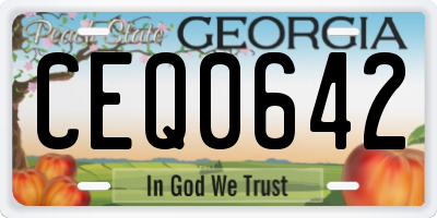 GA license plate CEQ0642