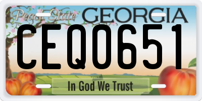 GA license plate CEQ0651