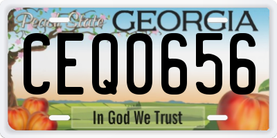 GA license plate CEQ0656