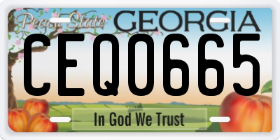 GA license plate CEQ0665