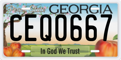 GA license plate CEQ0667