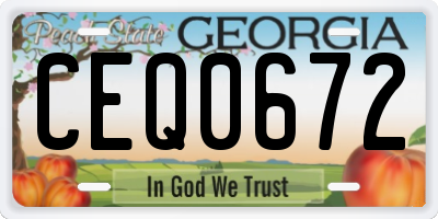 GA license plate CEQ0672
