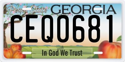 GA license plate CEQ0681