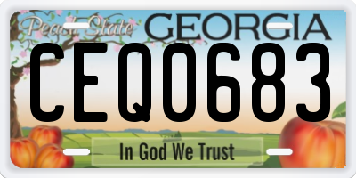 GA license plate CEQ0683