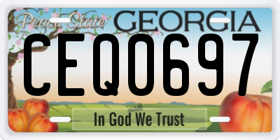 GA license plate CEQ0697