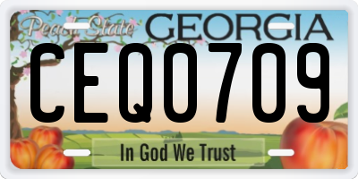 GA license plate CEQ0709