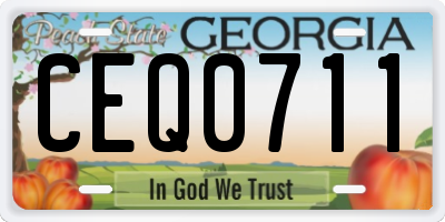 GA license plate CEQ0711