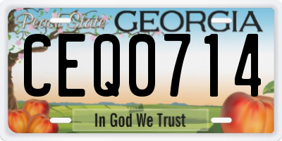 GA license plate CEQ0714