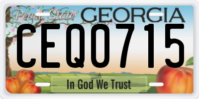 GA license plate CEQ0715