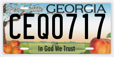 GA license plate CEQ0717