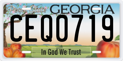 GA license plate CEQ0719