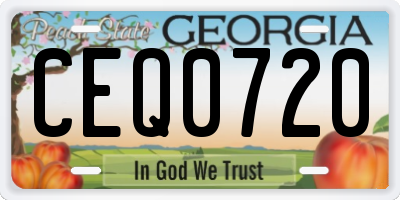 GA license plate CEQ0720