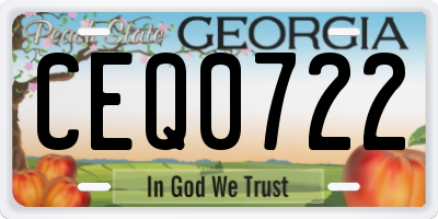 GA license plate CEQ0722