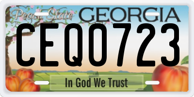 GA license plate CEQ0723