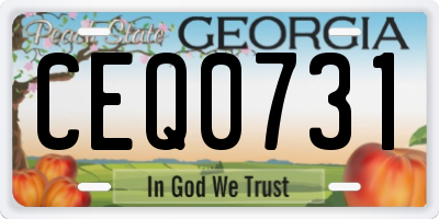 GA license plate CEQ0731