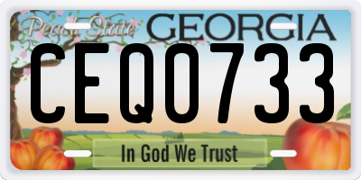 GA license plate CEQ0733
