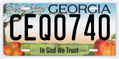 GA license plate CEQ0740