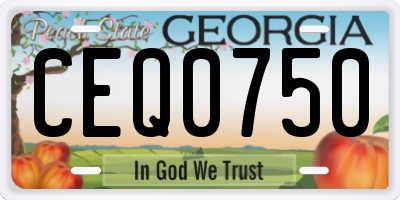 GA license plate CEQ0750