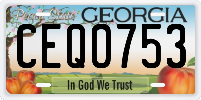 GA license plate CEQ0753