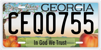 GA license plate CEQ0755