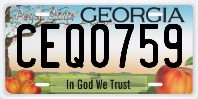 GA license plate CEQ0759