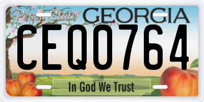 GA license plate CEQ0764