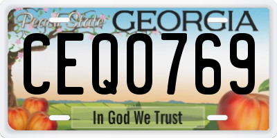 GA license plate CEQ0769
