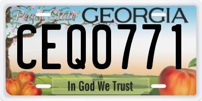 GA license plate CEQ0771