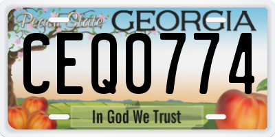 GA license plate CEQ0774