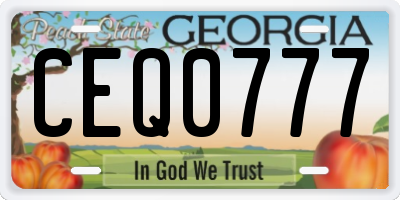 GA license plate CEQ0777