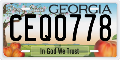 GA license plate CEQ0778