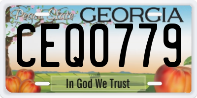 GA license plate CEQ0779