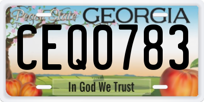 GA license plate CEQ0783