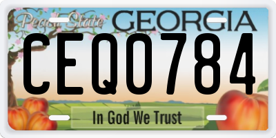 GA license plate CEQ0784