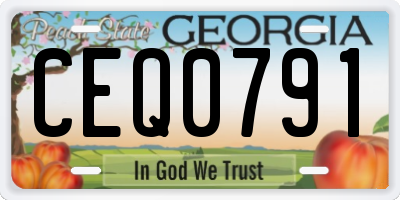 GA license plate CEQ0791