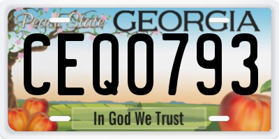 GA license plate CEQ0793