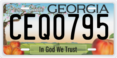 GA license plate CEQ0795