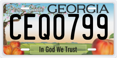 GA license plate CEQ0799