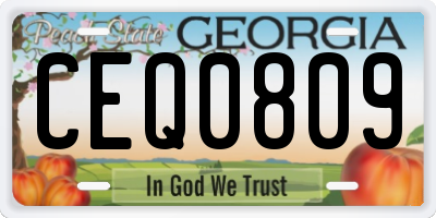 GA license plate CEQ0809