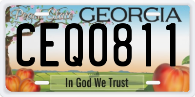 GA license plate CEQ0811