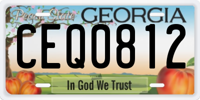 GA license plate CEQ0812