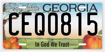GA license plate CEQ0815